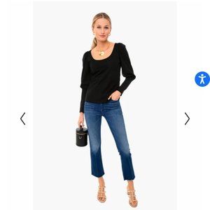 NWOT Tuckernuck Black Riley Scoop Neck Top - S